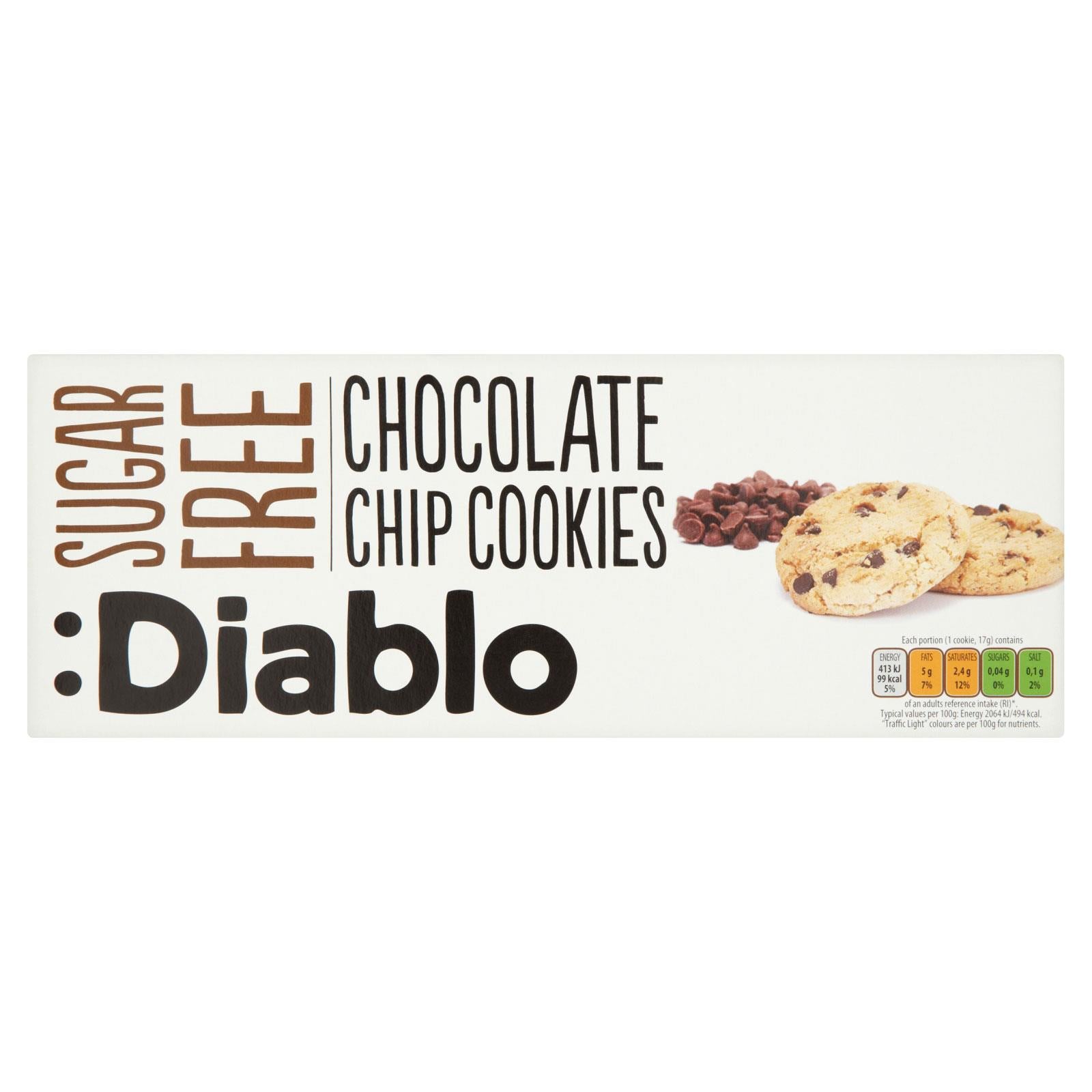 Diablo S/F Cookies Chocolate Chip 130g 06/26 Diablo S/F Cookies Chocolate Chip 130g 06/26